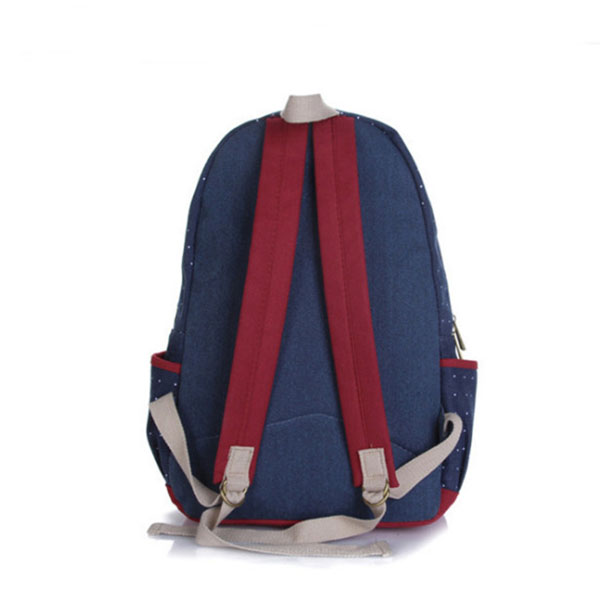 Canvas Dot Leisure Travel Backpack Beard Rucksack Schoolbag